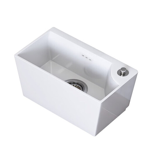 Balcony small 20cm mop pool household mop pool bathroom ultra-narrow mop pool mini mop pool side row w25 space-saving model wide 20 bottom + left and right drainage