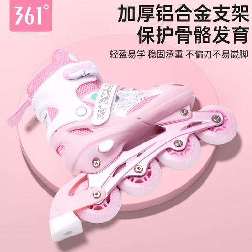 361 patines para niños para niños Patinillos para niños y niñas Patinetes Flash Roller Wally Tamaño ajustable Pink S Tamaño