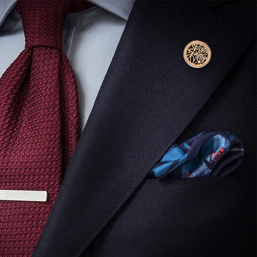 Kaflink stainless steel Changle Weiyang brooch high-end lapel pin button collar button collar corner button men's suit clothing accessories hollow badge gold hollow 1 piece