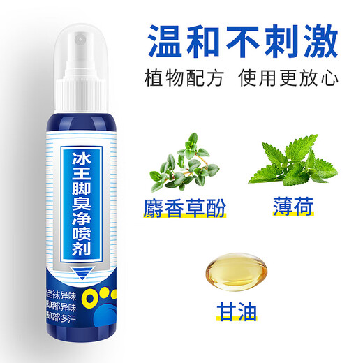 Spray rafraîchissant pour les pieds Ice King, pied d'athlète, eau pour les odeurs de pieds, ampoules d'orteils, démangeaisons des pieds, stérilisation, spray anti-démangeaisons pour les pieds, spray désodorisant, Ice King Foot Smell Cleaner 80 ml, deux bouteilles sont envoyées.