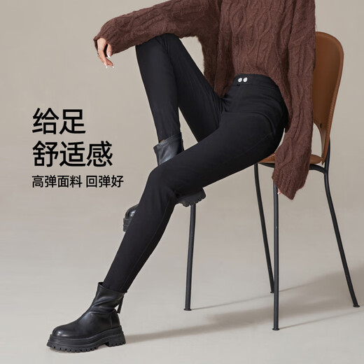 Yiyang (ESE-Y) outer leggings for women, new autumn and winter small black pants, slimming magic pants, winter - black (under 162cm) M