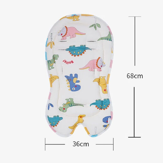 Stroller cushion four seasons universal pill t6 second generation baby walking artifact double-sided cushion baby dining chair pure cotton cushion Cailong double-sided cushion [pure cotton + breathable mesh] 67x35cm (generic trolley/baby walking car/dining chair