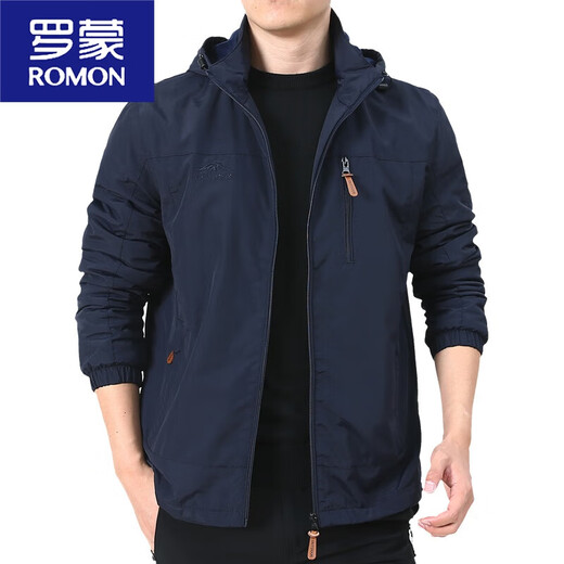 罗蒙（ROMON）户外男士外套秋冬季2025新款中年男装秋装上衣服加绒夹克男春秋厚 9898深蓝 款 加绒 2XL