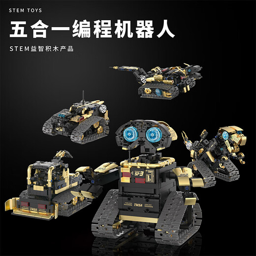 Scratch Programming Robot intelligent compatible avec les blocs de construction LEGO Puzzle Assembly Toys Gift Dade 8 ans Programmation Remote Control Walf Robot 5 Modifications [695 blocs]