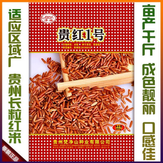 Guizhou Guihong No. 1 Fragrant Red Rice Rice Seed Rouge Rice Special Red Rice Seed Long Grain Red Indica Rice Early Fragrant Rice Red Rice Guihong No. 1 (500g) x 1 bag