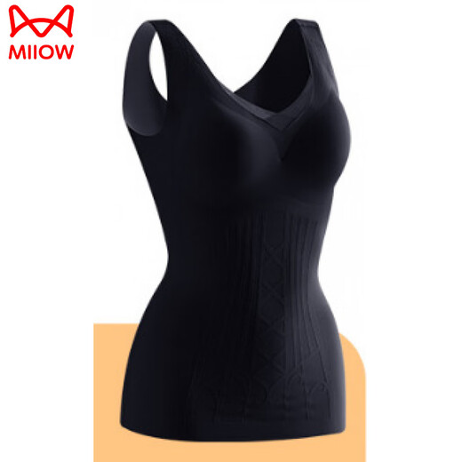 
Cat Man (MiiOW) shaping body vest for women without marks, breast straps, no wear bra, large size belly, small belly body shaping jacket, khaki L