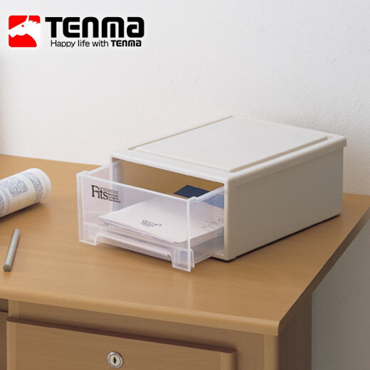 TENMA Tianma Storage Box F330 Drawer Storage Cabinet Combination Drawer Cabinet Storage Organizer Transparent Drawer Storage Box 1 Pack Khaki 33*47*21.5cm