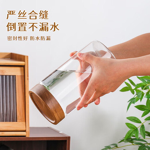 Baijie sealed jar glass bottle food grade honey jar coffee tea jar dry goods storage bottle spice storage box 1300ml