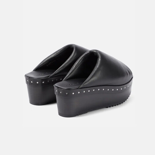 RICK OWENS New Year's Gift Women's Padded Leather Platform Sandals P00751496 Black 37 CN 37