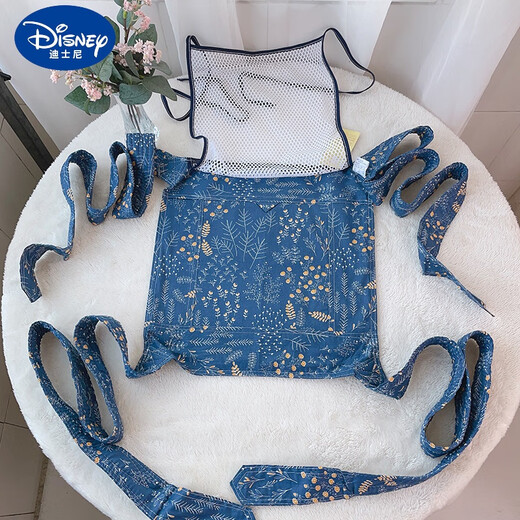 迪士尼（Disney）可前后背纯棉夏天凉快清新广东传统背带四爪婴儿咩带哄睡方便228 XXL加长带前抱后背深蓝树叶