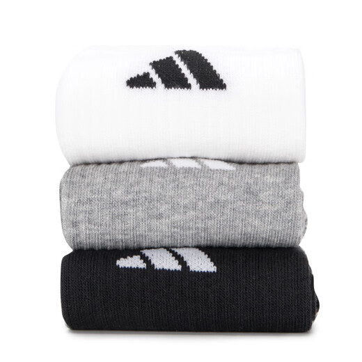 
Adidas (adidas) men's socks and women's socks 2025 summer new sports and casual socks fitness training breathable wear-resistant mid-tube socks JC9272/black, white and gray mid-tube/three pairs [M]Suggested shoe size: 39-42/24-26cm