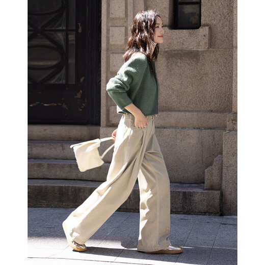 Demana Nuojiji short knitted sweater spring and autumn round neck zipper design basic long-sleeved knitted jacket for women