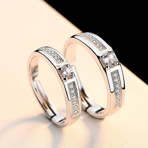 MZMZ platinum couple ring pt950 platinum pair engagement diamond ring Valentine's Day birthday gift for girlfriend jewelry local warehouse/next day delivery - light luxury live couple diamond ring