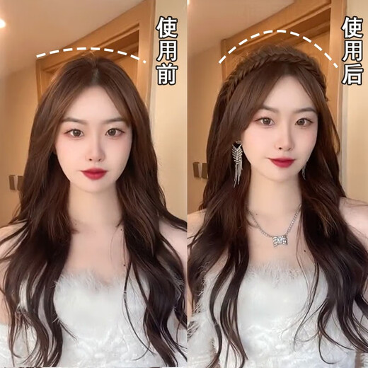 SHUFEN braided wig headband headband handmade fishbone braided headband internet celebrity 2025 new braided hairband F1051 black headband