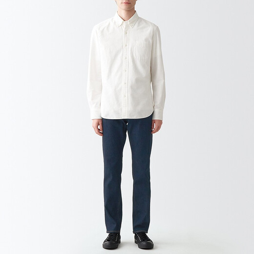 Pantalones delgados de mezclilla de mezclilla de mezclilla de hombres de Muji