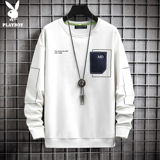 Playboy (Playboy) Logo Sweatshirt Herren 2023 Herbst Neuer runden Hals Top Herren Lose langärmelig