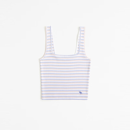 
ABERCROMBIE / FITCH Women's 24 summer classic little elk American hot girl versatile ribbed suspender vest KI139-4281 White striped M (165/96A)