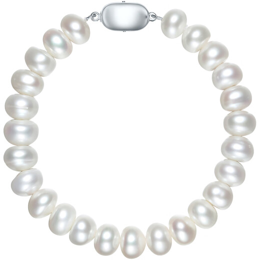 Saturday Fortune S925 silver pearl bracelet birthday gift X0713546 oblate shape approximately 7.5mm 17cm