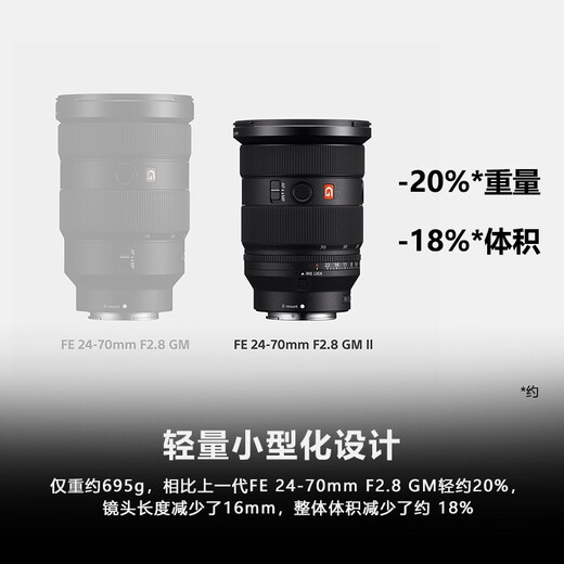 Sony (SONY) full-frame camera large three-element zoom lens standard zoom FE24-70mmF2.8 GM second generation official standard