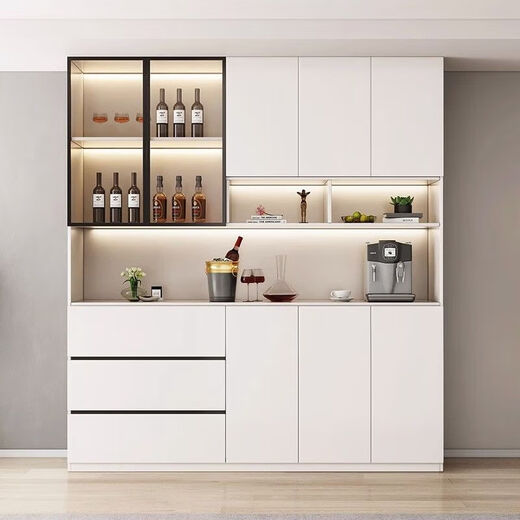 Yingtaoge aparador sala de estar almacenamiento integrado moderno gabinete de vino de madera maciza montado en la pared multifuncional personalizado de pie ligero de lujo pequeño gabinete de té estilo 8 200 * 42 * zócalo de pista libre de madera maciza tablero ecológico de madera maciza