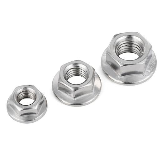 Jinggong 304 stainless steel flange nut, external hexagonal padded anti-slip screw cap, anti-skid hexagonal flange nut, M8 coarse thread 5 pieces