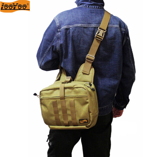 
LooYoo A13 Military Fan Outdoor Tactical Saddle Bag Shoulder Bag Sports and Casual Chest Bag Handheld Multifunctional Bag 1050D Nylon Khaki