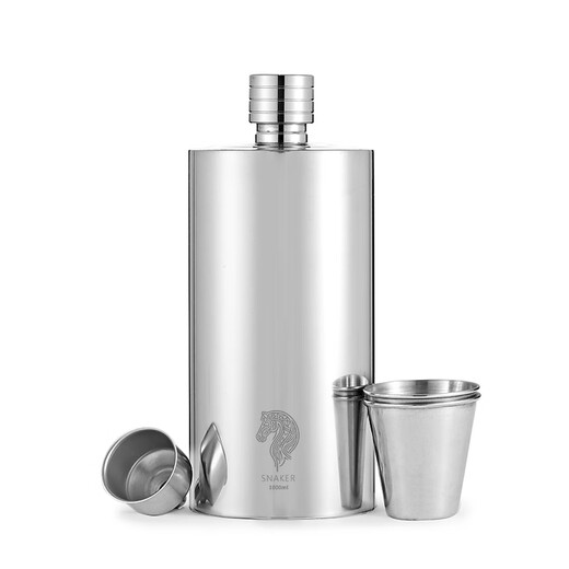 Snake 304 stainless steel flask portable thickened portable 2 taels Jin Jin equal to 0.5 kg for outdoor liquor bottles