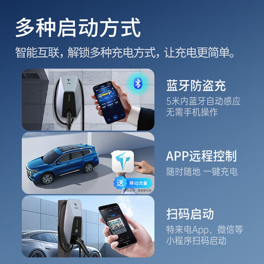 TELD Pilot Charging Pile New Energy Electric Vehicle Home 7kW Bluetooth 4G Networking Suitable for Tesla BYD Ideal Xiaomi Auto Su7 Flagship Edition 0 Meter Installation