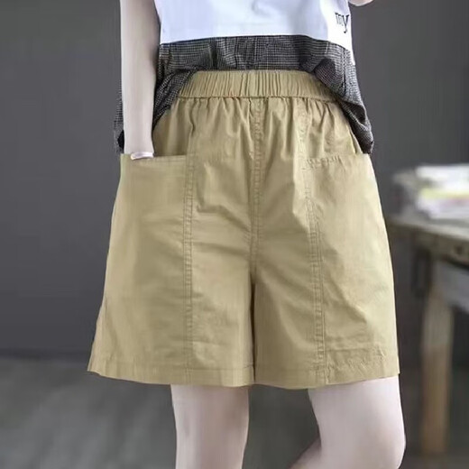 XIANYMU shorts for women, new style, breathable, loose, casual, slim, fashionable, simple, versatile, five-point pants for women, caramel color XL recommended 110-125 Jin Jin equals 0.5 kg