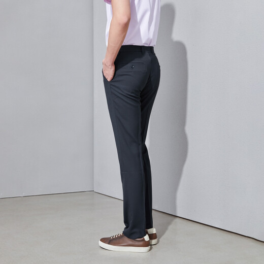 HLA Hai Lan House trousers men's plaid classic draped and comfortable pants HKXAD1R021A navy plaid (21) 175/90A (35)cz