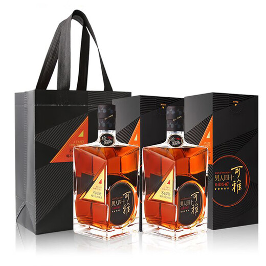 Changyu Men's Forty Collection Edition Fived-Star Gold Award Brandy 40 degrés Vin étranger Distillé Brandy Brandy Boady Box Keya Men's Forty 500Ml 2 Bouteilles Double Box Box Pack