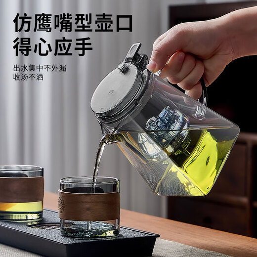 Eight Thousand Lines Teapot Elegant Cup Tea Water Separator Glass Tea Set Lazy People Tea Filter Office Home Tea Brewing Artifact