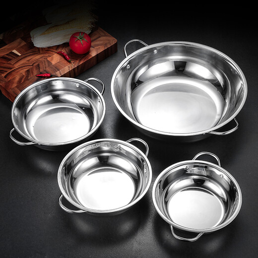 Sujie Olla Caliente de Acero Inoxidable Olla de Sopa Transparente espesada de Doble Oreja Olla Seca Olla Caliente Cocina de inducción doméstica Olla Caliente Especial Olla Comercial Sopa Clara de Ovejita 8-10 Personas 40 cm