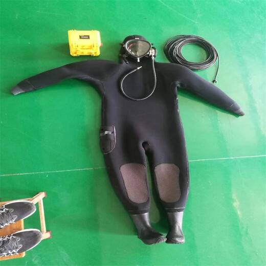 693连体全密封潜水服下水道打捞服全封闭呼吸面罩全干式潜水衣 全密封潜水服