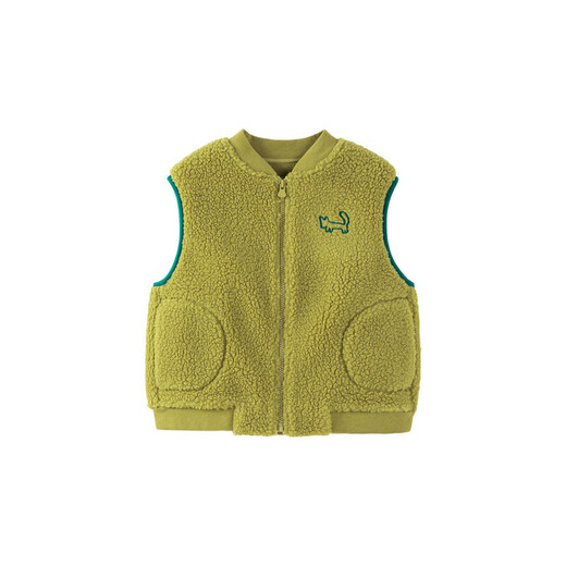 Mini Balabala boys and girls vest baby fashion loose warm sherpa children's baseball uniform jacket