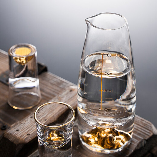 Luxury Flowers Creative Jinshan gold foil white wine glass crystal glass wine dispenser home set one cup bullet cup small wine cup 1 piece Jinshan 10ml white wine glass