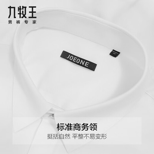 九牧王【经典免烫】 春夏款商务高端抗皱职场长袖衬衫男易打理衬 40117+白色+经典免烫359 41 175/96A(41)
