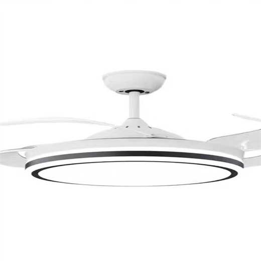 雷士照明家用卧室餐厅风扇简约现代灯扇一体客厅灯具隐形风扇灯具 单边白42寸三色-遥控