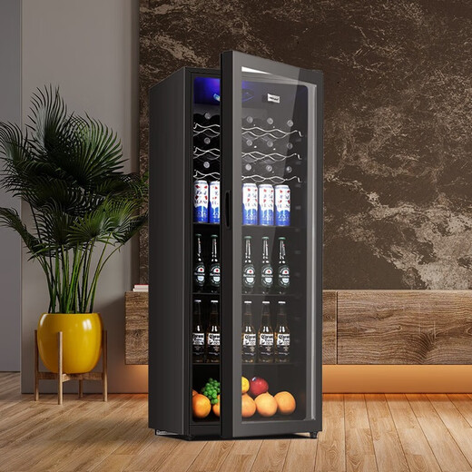 Royalstar Refrigerator Fresh Cabinet Constant Temperature Household Small Ice Bar Commercial Single Door Freezer Wine Cabinet Beverage Cabinet Refrigerator Tea Sample Preservation Office Wine Cabinet Display Cabinet 198 Liters丨Tempered Glass丨Micro Freezing丨First Class Energy Efficiency