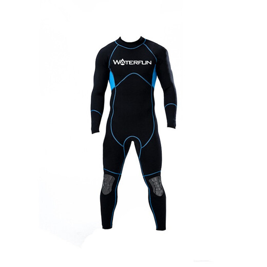 WaterFun Water Fun Wetsuit Women's Wetsuit Men's Professional Deep Diving Rescue Wet Suit Coldproof Warm Swim Suit Surf Suit Blue Black M