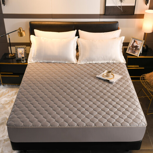 100-count satin cotton quilted bed sheet Class A maternal and infant grade dust-proof Simmons mattress protector for all seasons Class A cotton double-sided 100-count satin--Grey Customized version--(Please contact customer service for customization)
