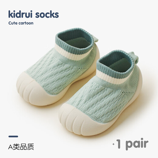 Xiderui Baby Toddler Shoes for Boys and Girls in Spring and Autumn Home Casual Non-slip Breathable Soft Sole Cute Floor Shoes and Socks Cute Green 1 Pair 14.5 L Bottom Length 14.5CM (Foot Length 14CM)