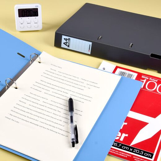 Kaisa (KAISA) A4 three-hole binder pp matte surface blue folder quick labor clip information archive contract clip KS11154