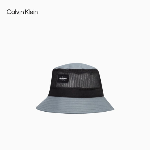 Calvin KleinJeans men and women simple ck mesh splicing adjustment drawstring outdoor fisherman hat gift K510466 PN6-Black and gray splicing One size OS