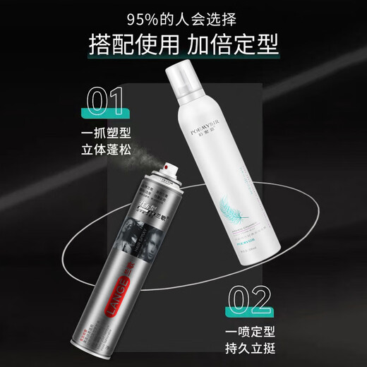 POEMYSIR男女士泡沫摩丝保湿定型自然蓬松湿发造型羊毛卷弹力护卷背头清香 泡泡发蜡1瓶  (300ml)