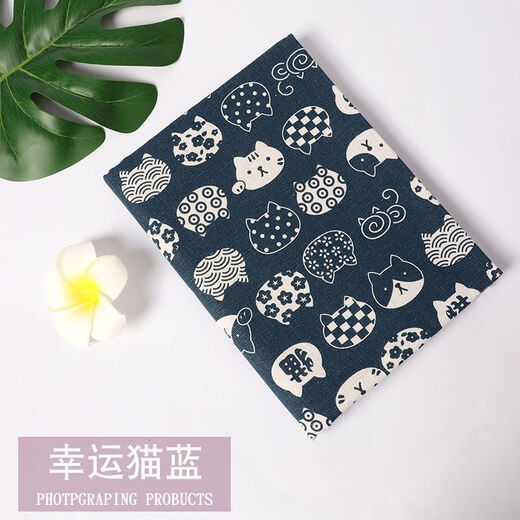 Jiazhilu tablecloth cotton and linen small fresh rectangular tablecloth tea table cloth tablecloth ins style desk cloth student dormitory lucky cat blue 100*150cm