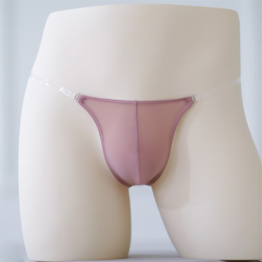 One rope mini pouch thong seamless underwear men's sexy transparent belt low waist new gay men's model all white