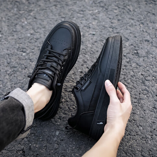 Warrior sneakers men's shoes simple versatile low-cut casual shoes outdoor breathable sports white shoes 901730 black 43