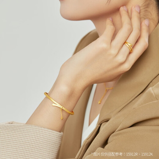 Zhou Shengsheng Gold Bracelet Gold Ribbon Small Gold Bead Bracelet Wedding and Wedding Gold Bracelet 15912K Priced 05 circles - 12.99 grams (including labor cost 280 yuan)