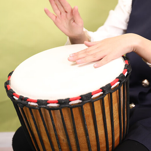 Jaek Dante African Drum Professional Performance Master Drum Lehre Percussion Instrument Alte Ziegenkinde Indonesische afrikanische Handtank Standard 12-Zoll-Rotmalerei (Big Gift Pack)